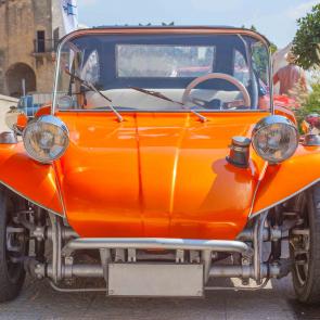 : Vintage orange car