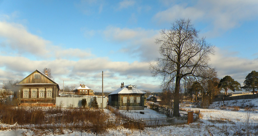 Русская Деревня Зимой Фото
