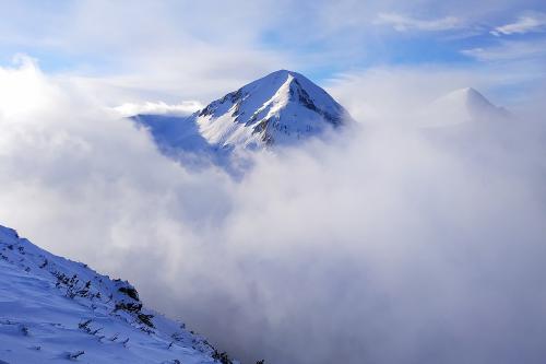 The top Vihren Pirin mountain Bulgaria