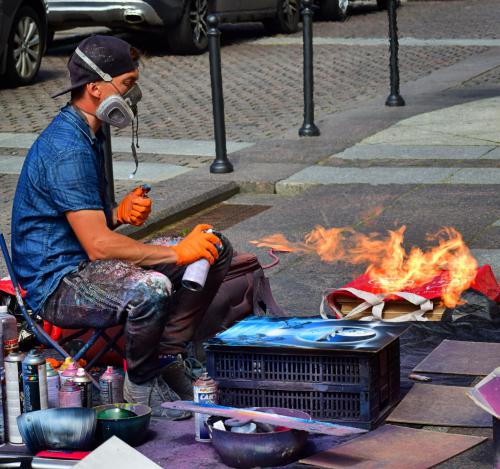 The fire