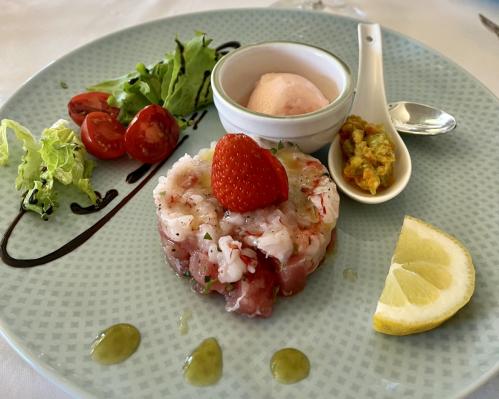 Tartar di tonno accompagnato con gelato 