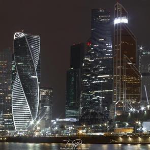 : Moscow city and night towers