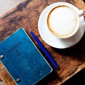 : book and kapuchino